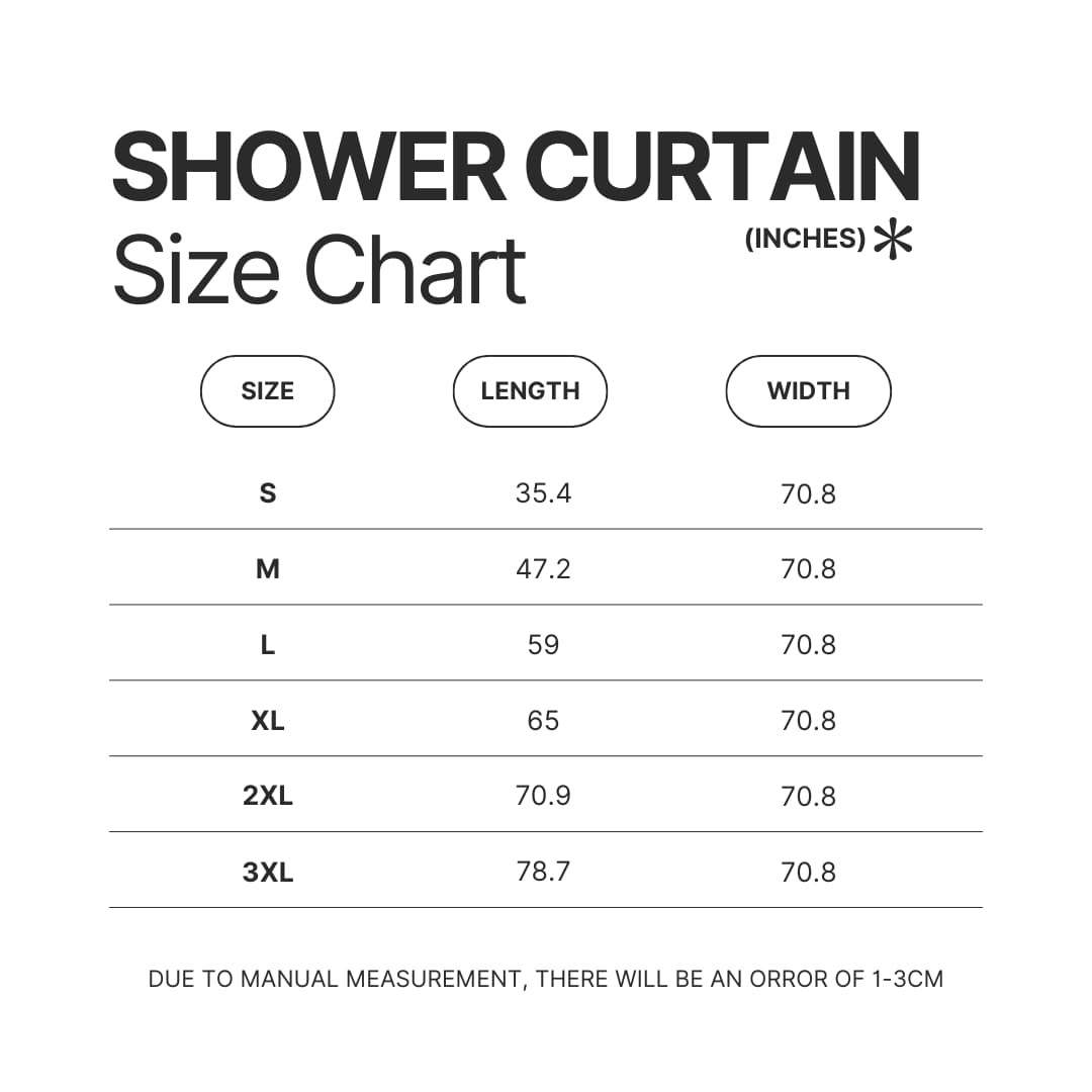 Shower Curtain Size Chart - Boku no Pico Merch